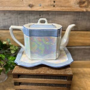 Vintage 1927 Iridescent Blue Tea Pot by CT Altwasser